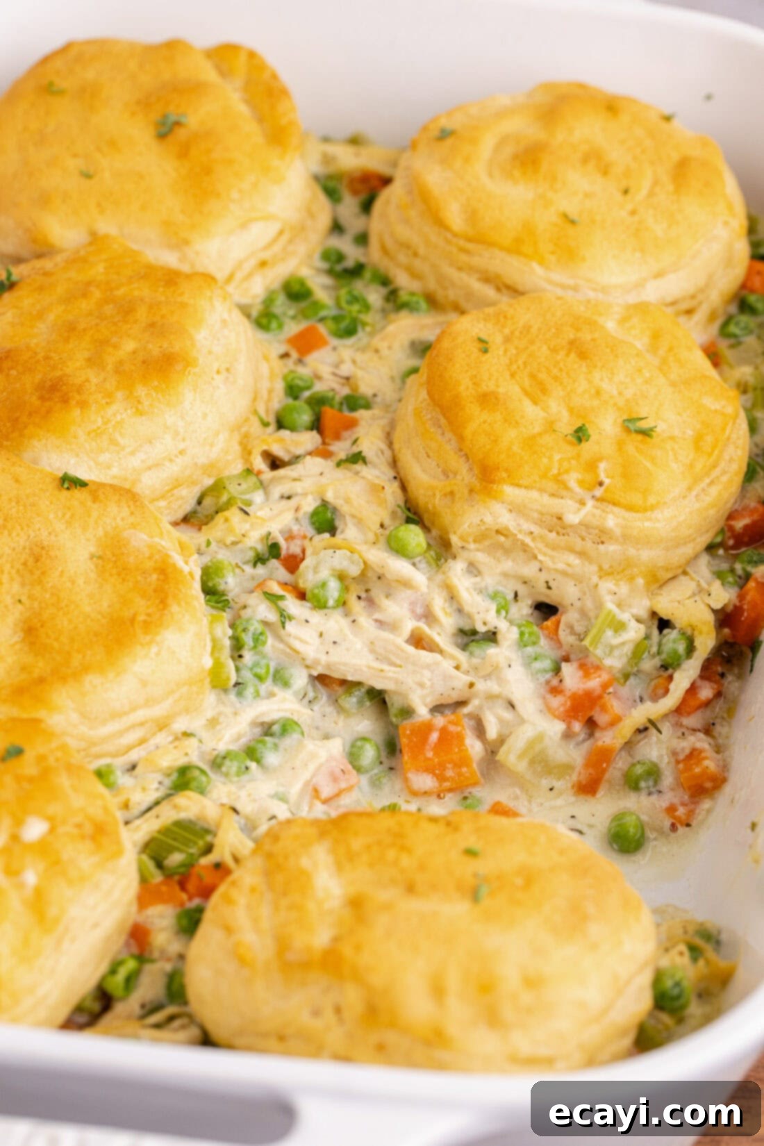 Hearty Chicken Pot Pie Casserole 3 Close up photo of Chicken Pot Pie Casserole