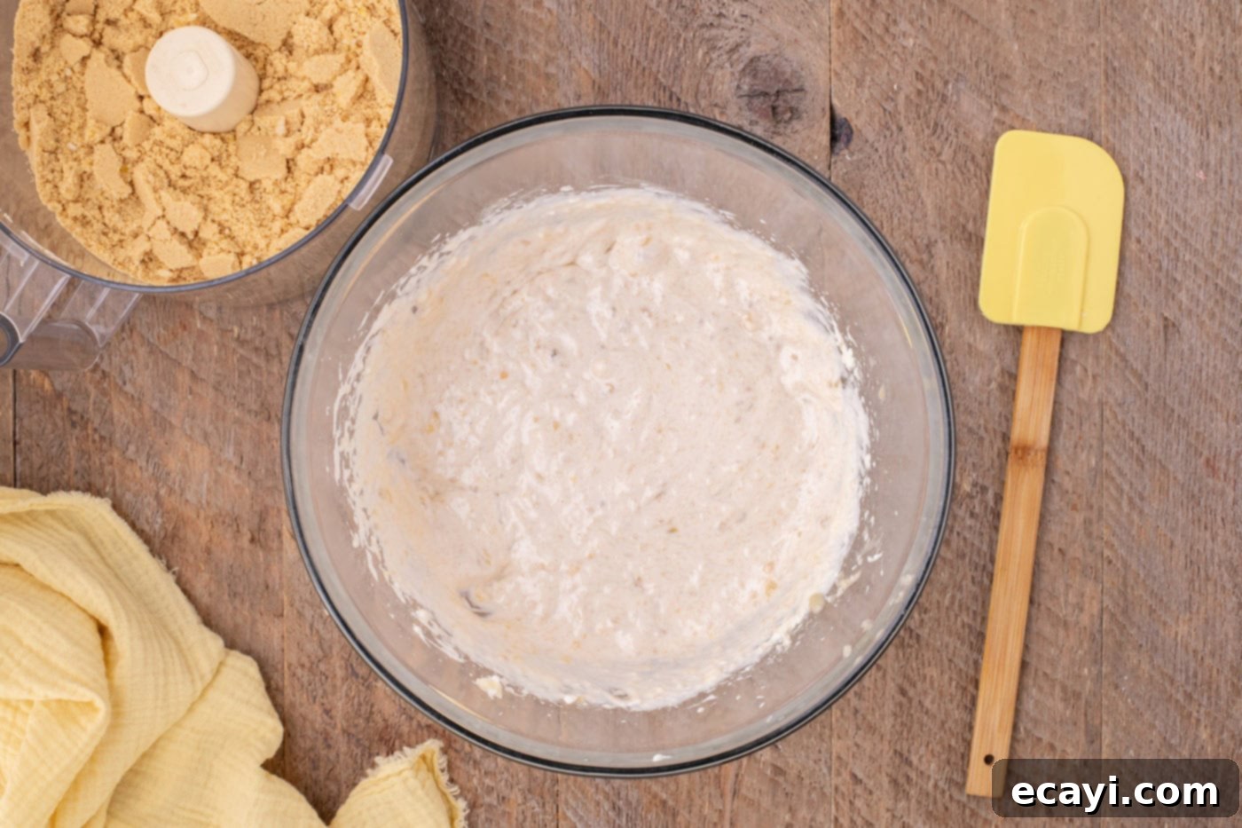 Banana Bliss Truffles 8 mashed bananas and cream cheese mixture in a bowl