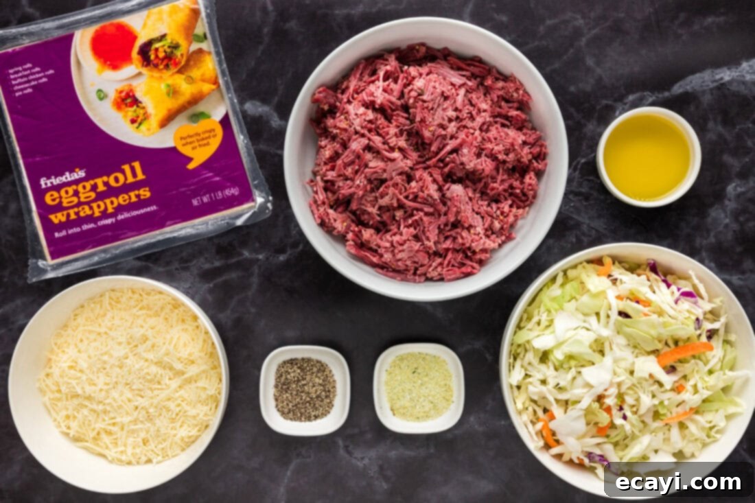 Crispy Corned Beef Egg Rolls 4 Ingredients for Corned Beef Egg Rolls