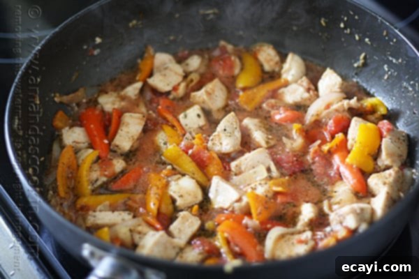 Savory Chicken and Pepper Pasta 12 Chicken with Peppers and Pasta @amandaformaro Amanda's Cookin'