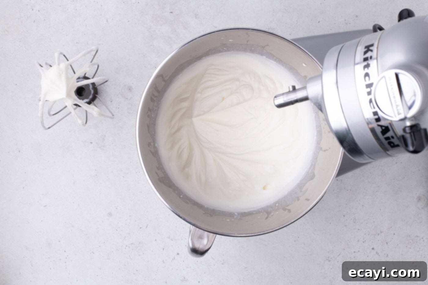 Family Sized Sheet Pan Pumpkin Pie 18 fresh whipped cream in a bowl of a stand mixer