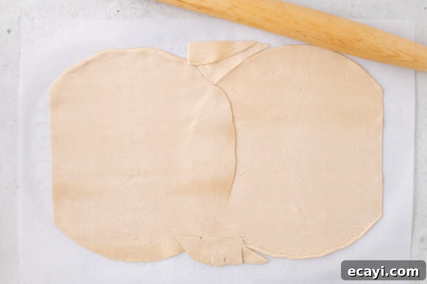 Family Sized Sheet Pan Pumpkin Pie 6 pie crusts trimmed and overlapping