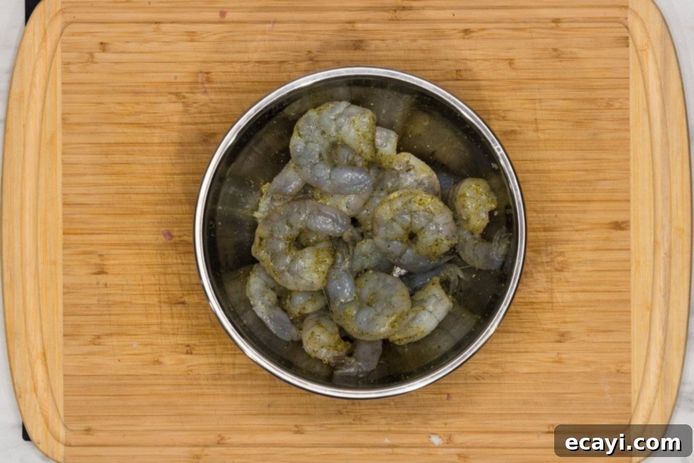 Easy Instant Pot Jambalaya 5 shrimp in a bowl with seasonings