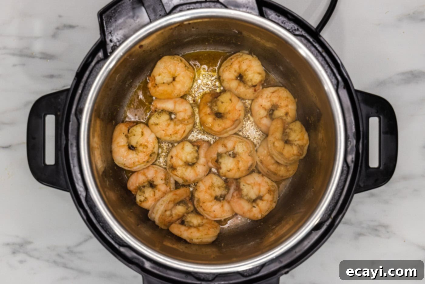 Easy Instant Pot Jambalaya 7 cooking shrimp in an instant pot