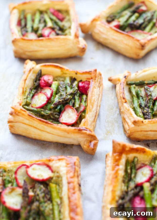 Fluffy Triple Berry Scones 5 Pesto & Ricotta-filled Asparagus and Radish Tarts, a savory breakfast or brunch idea from Simple Bites