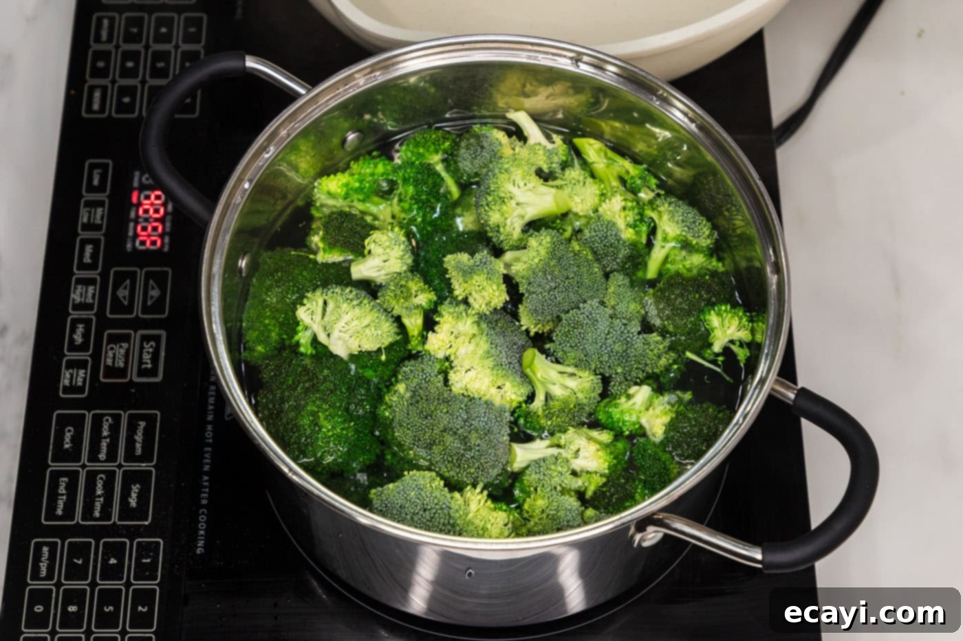 Creamy Broccoli Pasta 5 broccoli in a stock pot
