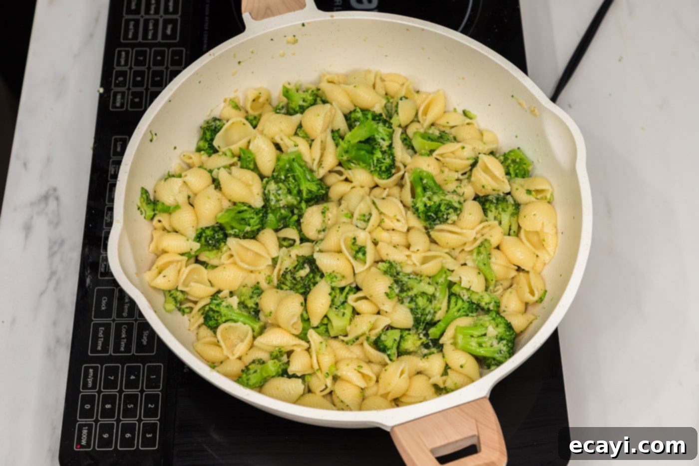 Creamy Broccoli Pasta 7 broccoli pasta with parmesan in a skillet