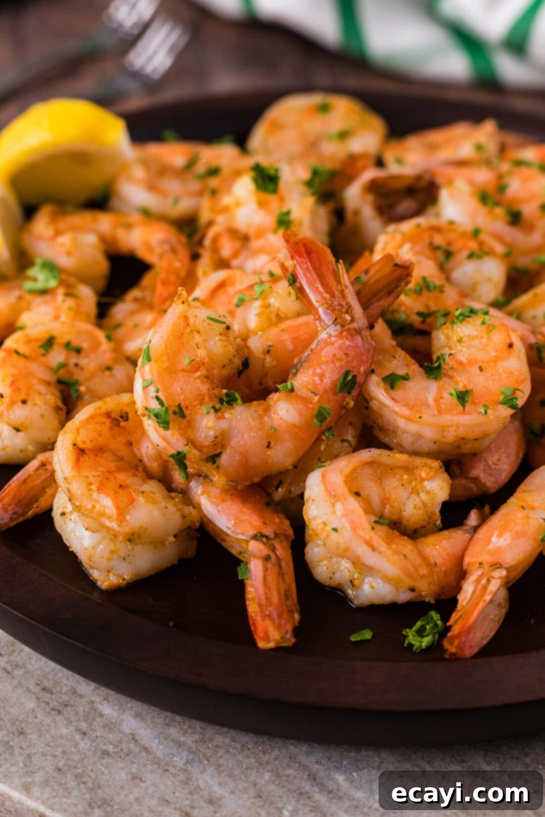 Tender Steamed Shrimp 2 Close up photo of Steamed Shrimp piled on a plate