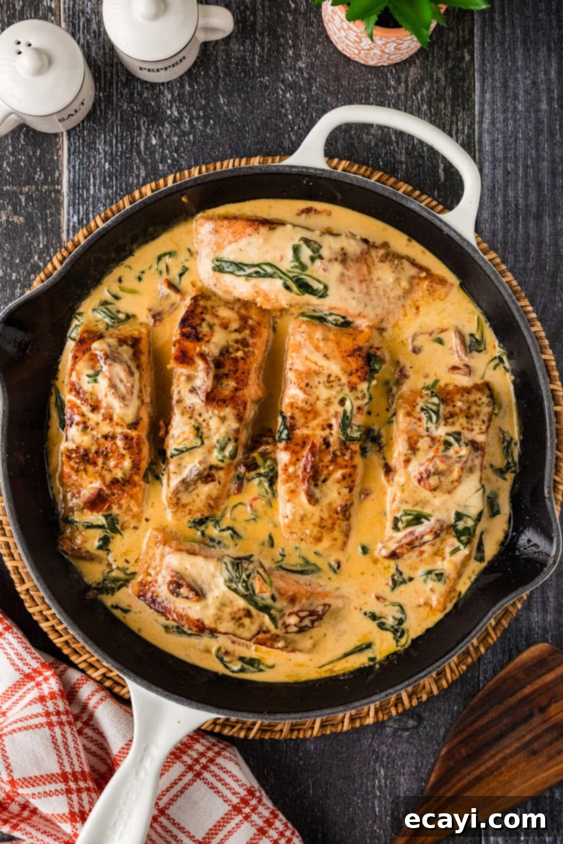 Silken Salmon Perfection 11 Creamy Salmon in a skillet