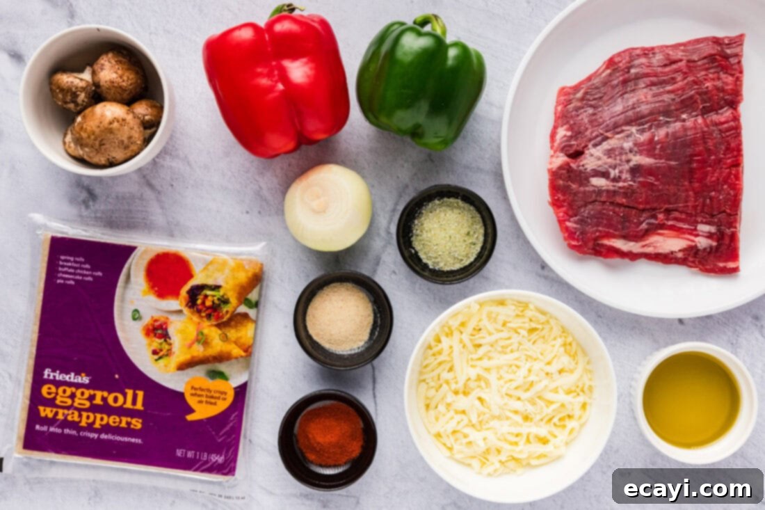 Crispy Philly Cheesesteak Rolls 4 Ingredients for Philly Cheesesteak Egg Rolls