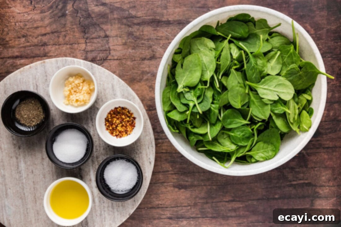 Wok-Kissed Spinach 4 Ingredients for Stir Fried Spinach
