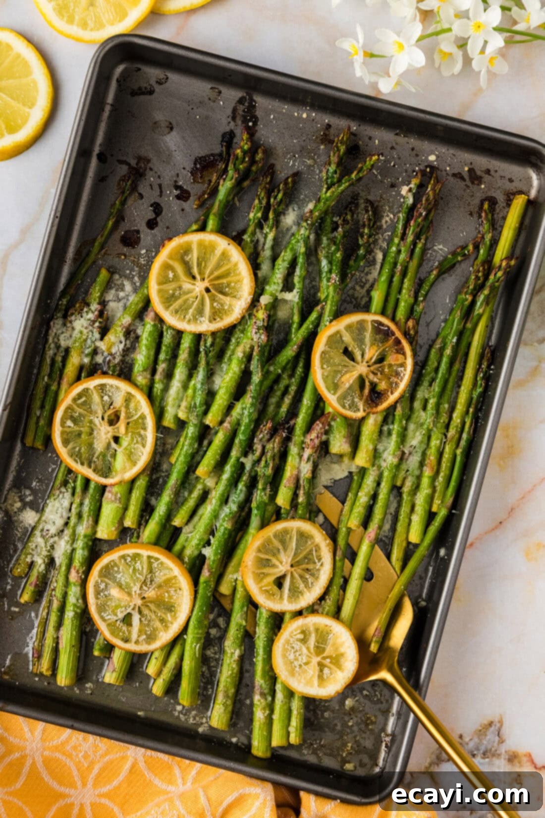 Bright Lemon Asparagus 9 Sheet pan of Lemon Asparagus