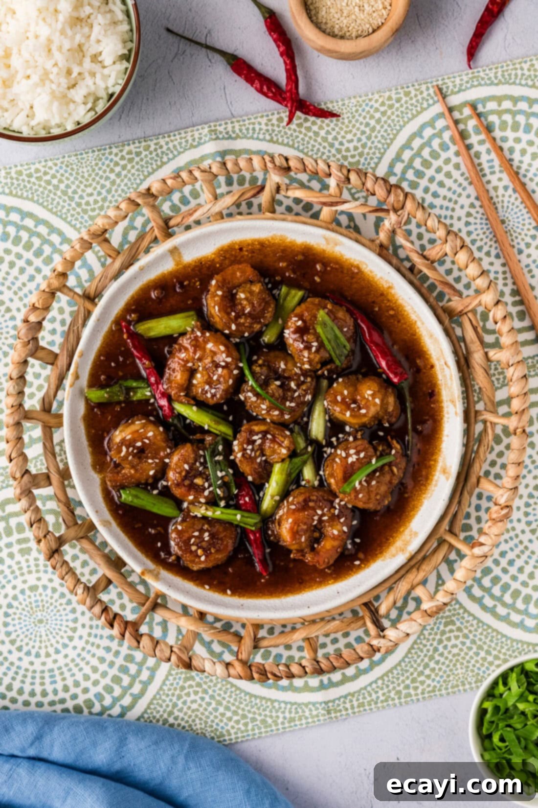 Glazed Mongolian Shrimp 13 Plate of Mongolian Shrimp
