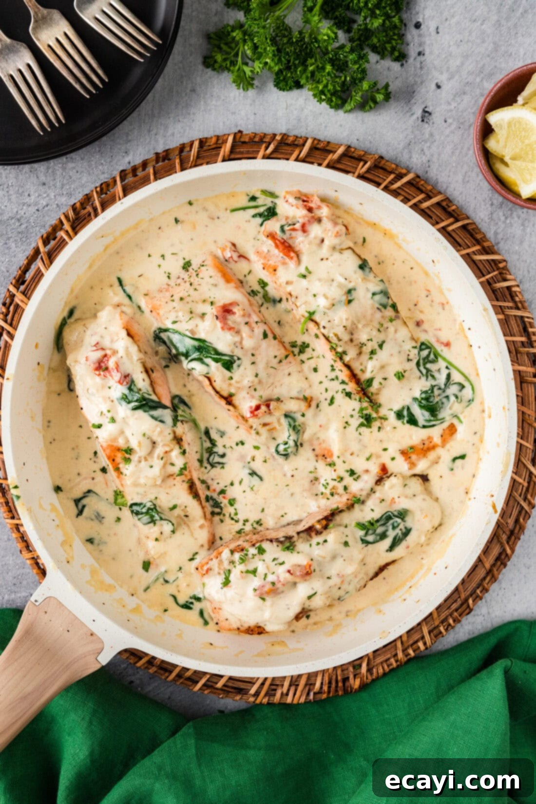 Creamy Tuscan Salmon 12 Skillet of Tuscan Salmon