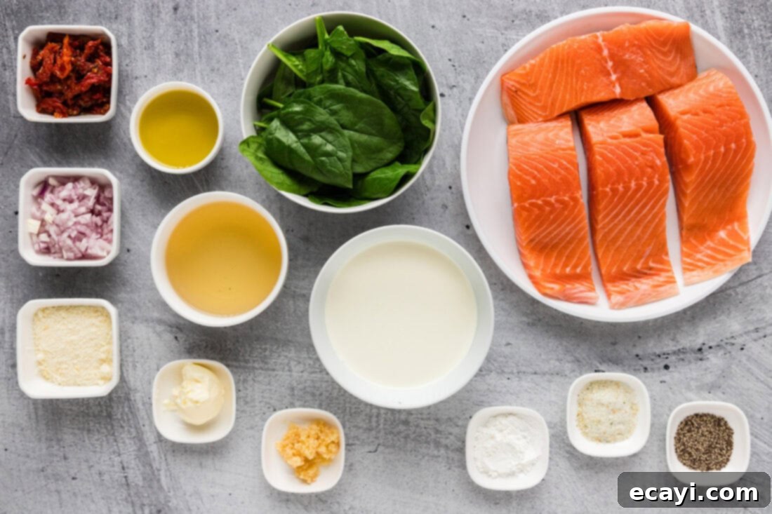 Creamy Tuscan Salmon 4 Ingredients for Tuscan Salmon