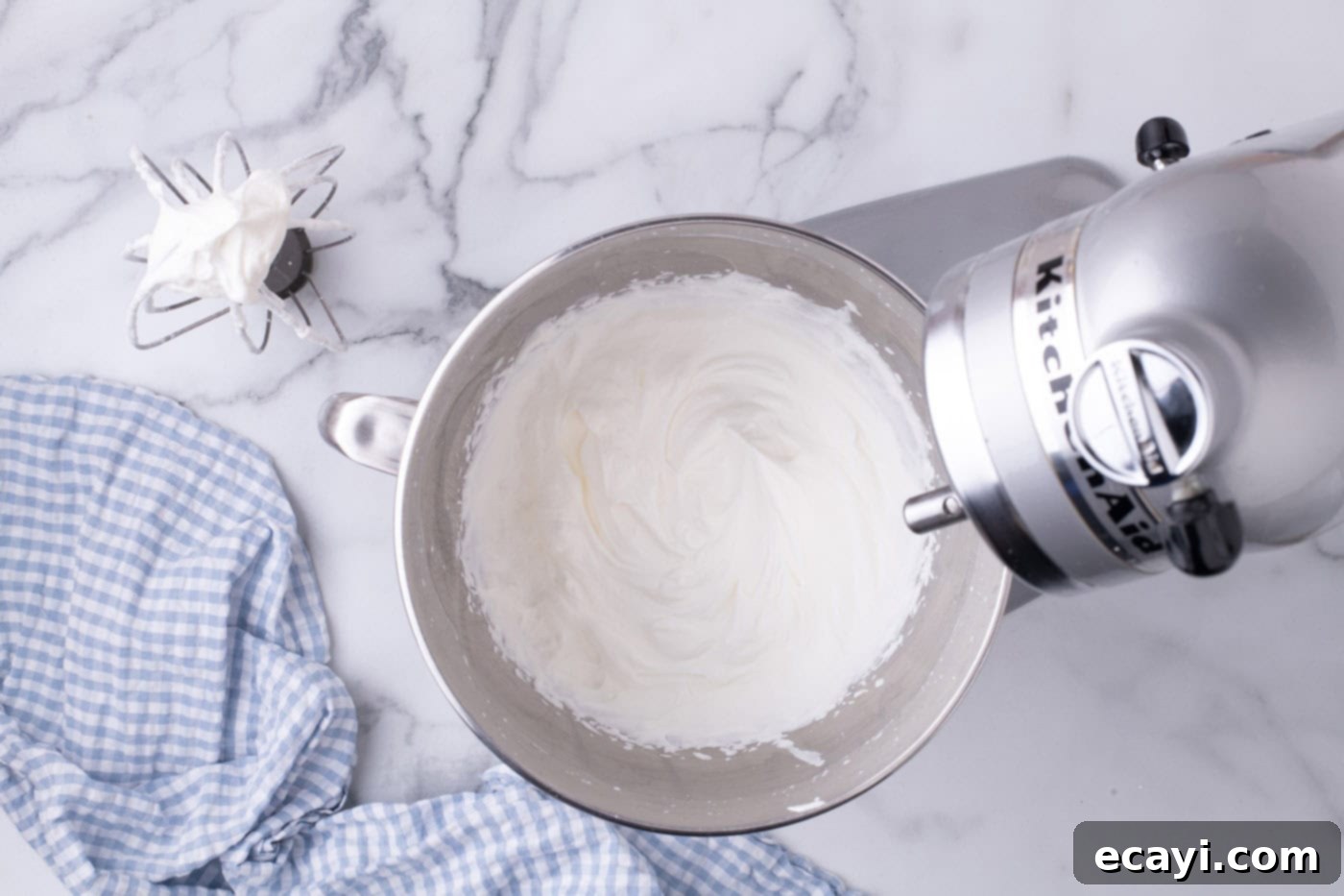 Ultimate French Silk Sheet Pie 15 homemade whipped cream achieving perfect stiff peaks in a stand mixer bowl