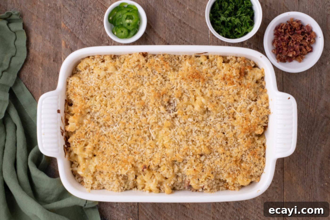 Spicy Cheesy Popper Mac 13 baked jalapeno mac and cheese with panko topping