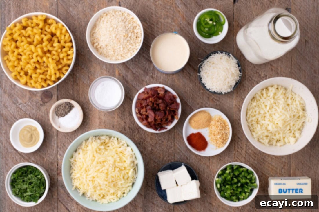 Spicy Cheesy Popper Mac 4 Ingredients for Jalapeno Popper Mac and Cheese