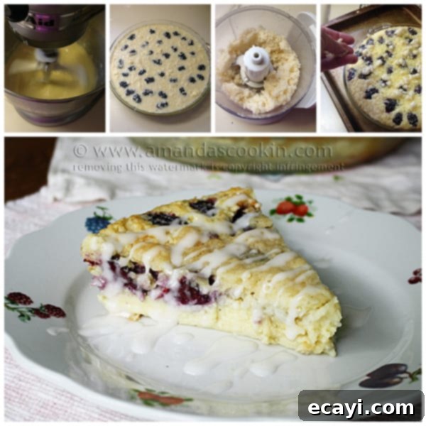 Blackberry Coconut Magic Pie 7 Freshly baked Blackberry Coconut Impossible Pie before streusel