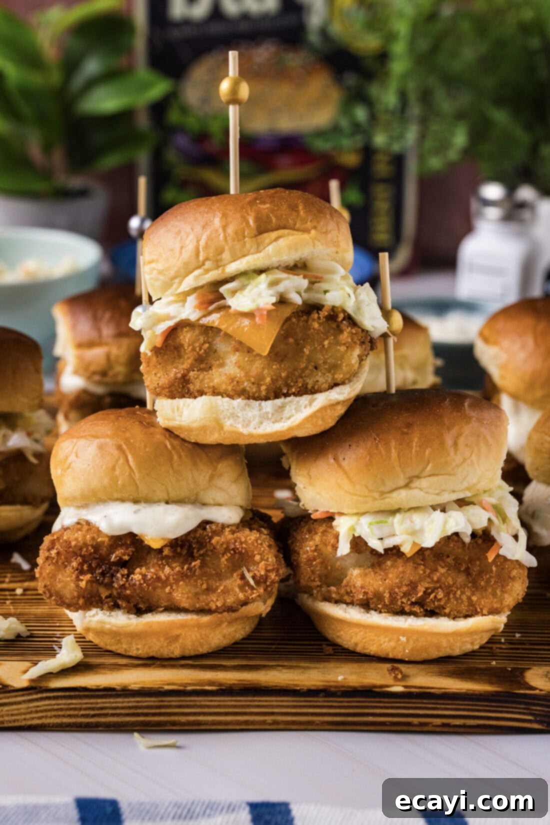 Crispy Fish Sliders 3 Stack of Fish Sliders