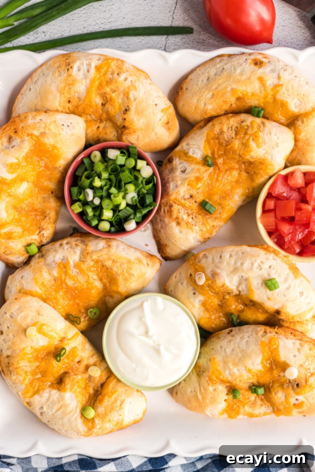Crispy Taco Turnovers 3 plate full of Taco Empanadas, ready to serve