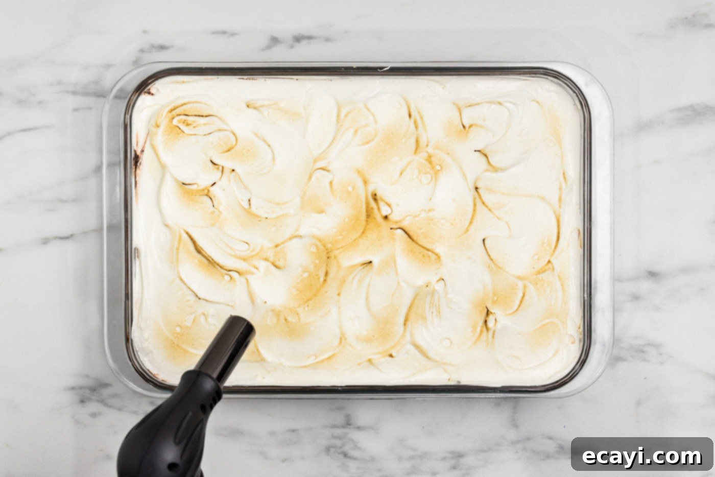 S'mores Lasagna 10 kitchen torch lightly browning marshmallow topping