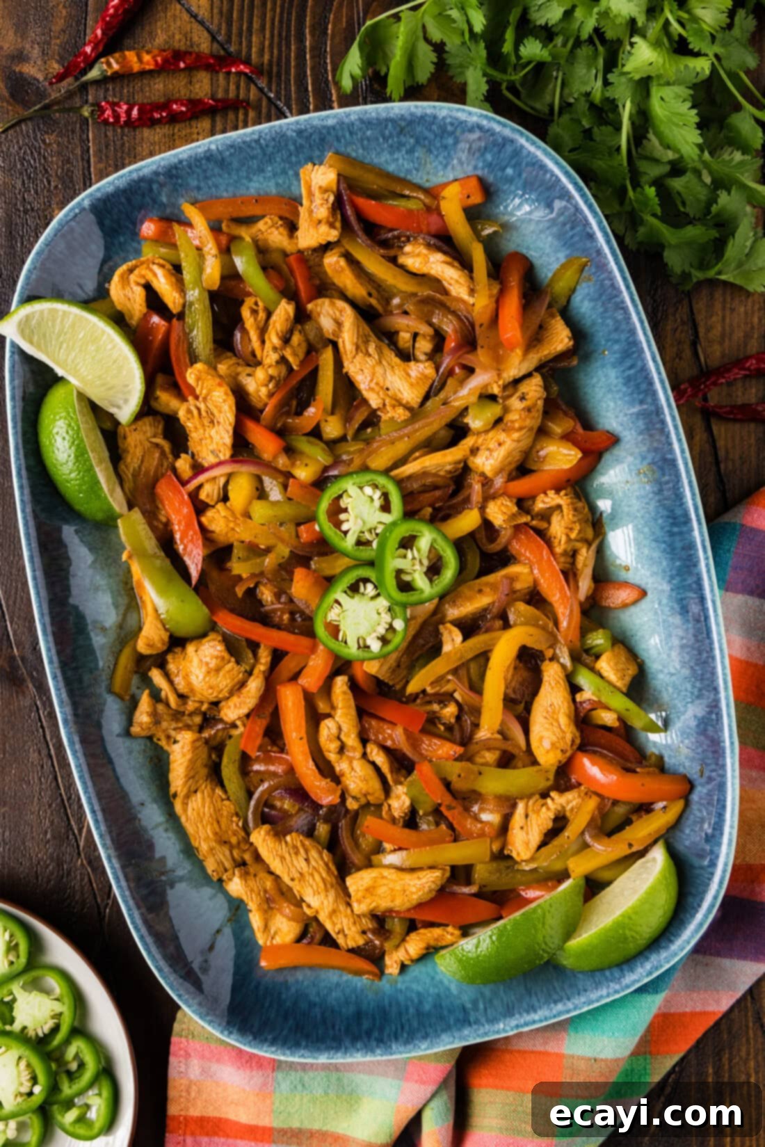 Sizzling Chicken Fajitas 2 Platter of Chicken Fajitas