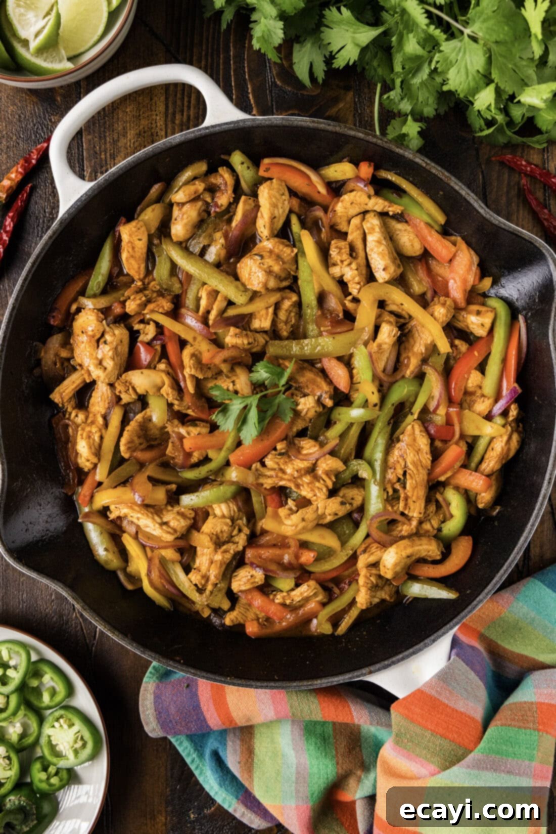 Sizzling Chicken Fajitas 9 Skillet of Chicken Fajitas