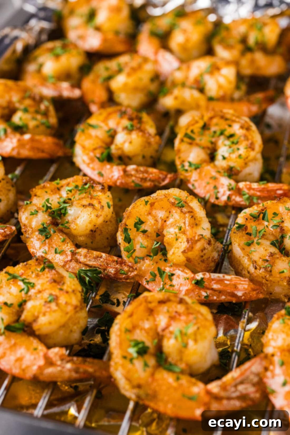 Zesty Lemon Broiled Shrimp 7 Broiled Shrimp on a wire rack
