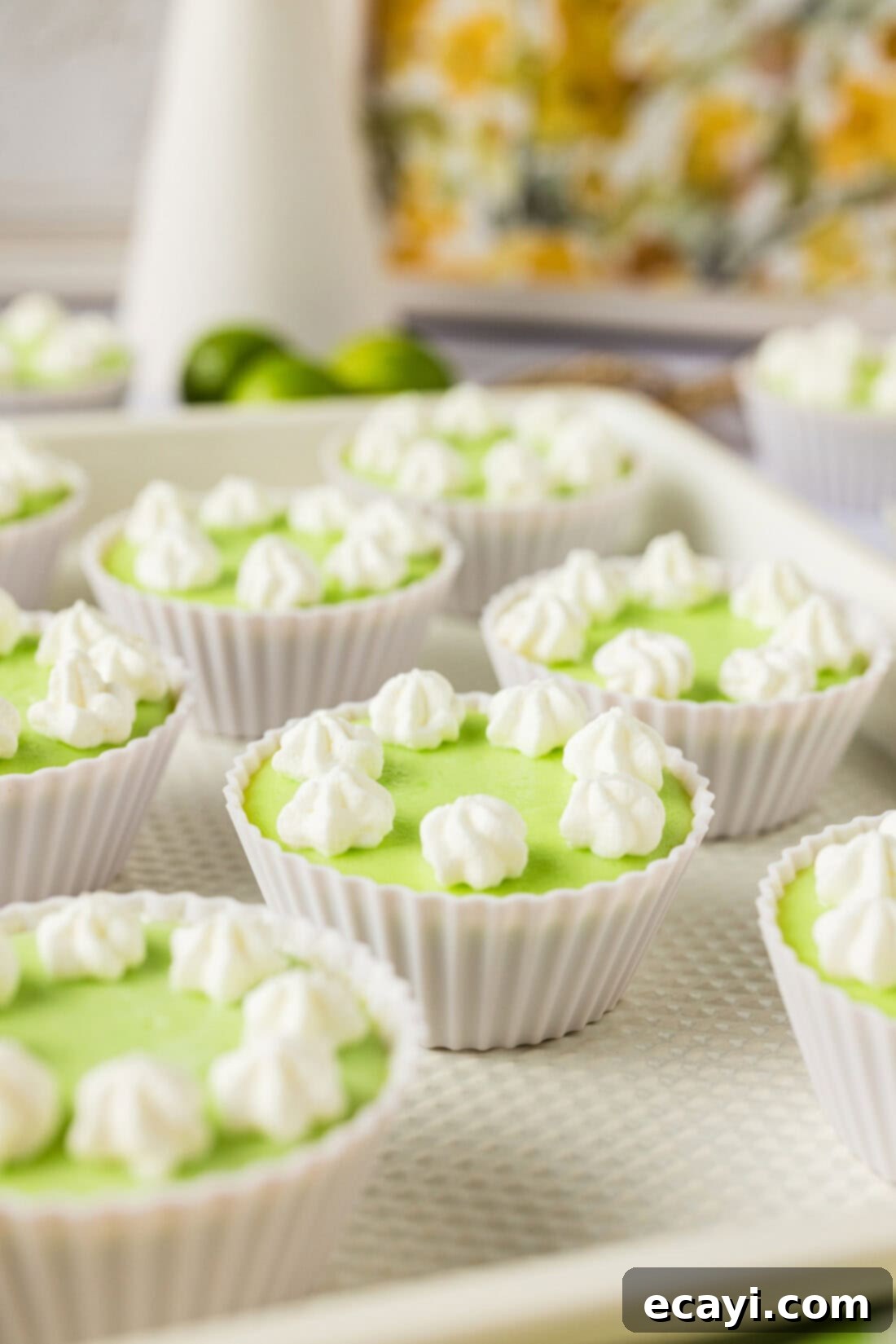 Tangy Keto Lime Cheesecake Minis 3 Keto Lime Cheesecake Bites in a tray
