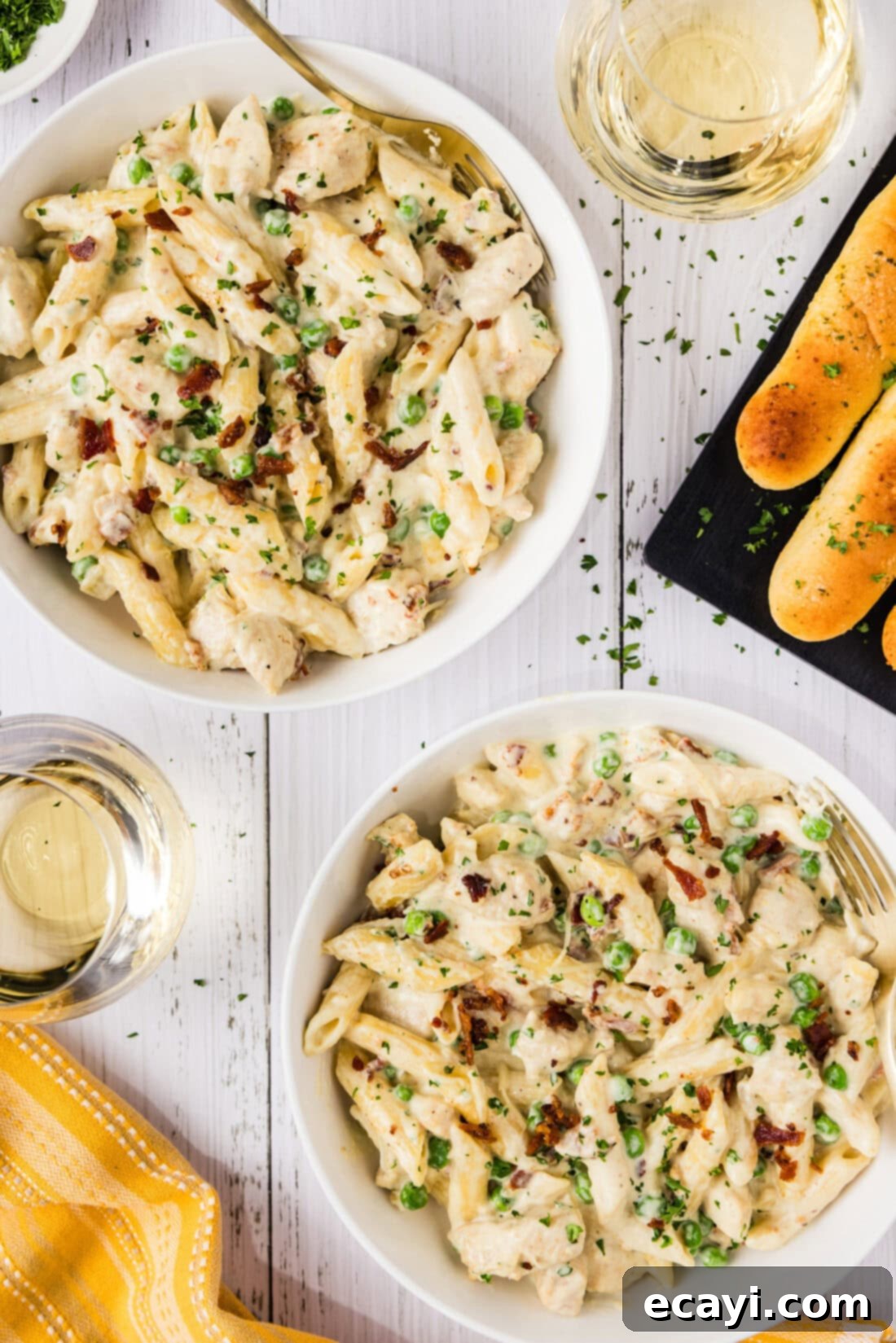 Luscious Chicken Carbonara 11 Two bowls of Chicken Carbonara