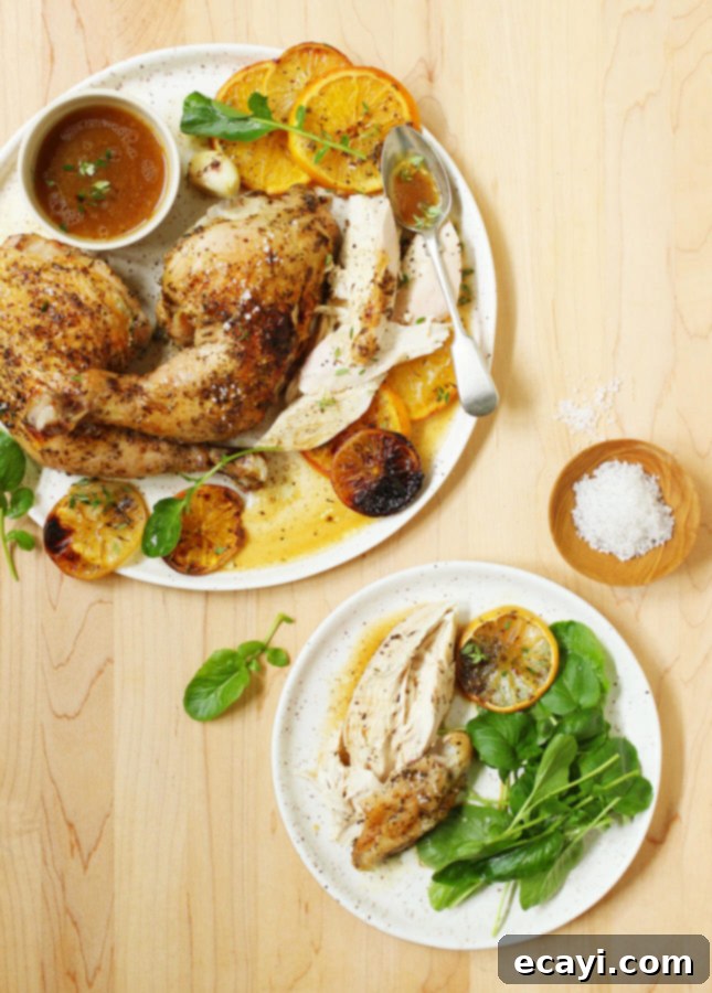 Golden Citrus Spatchcock Chicken 6 Spatchcocked Chicken with Lemons and Oranges // FoodNouveau.com