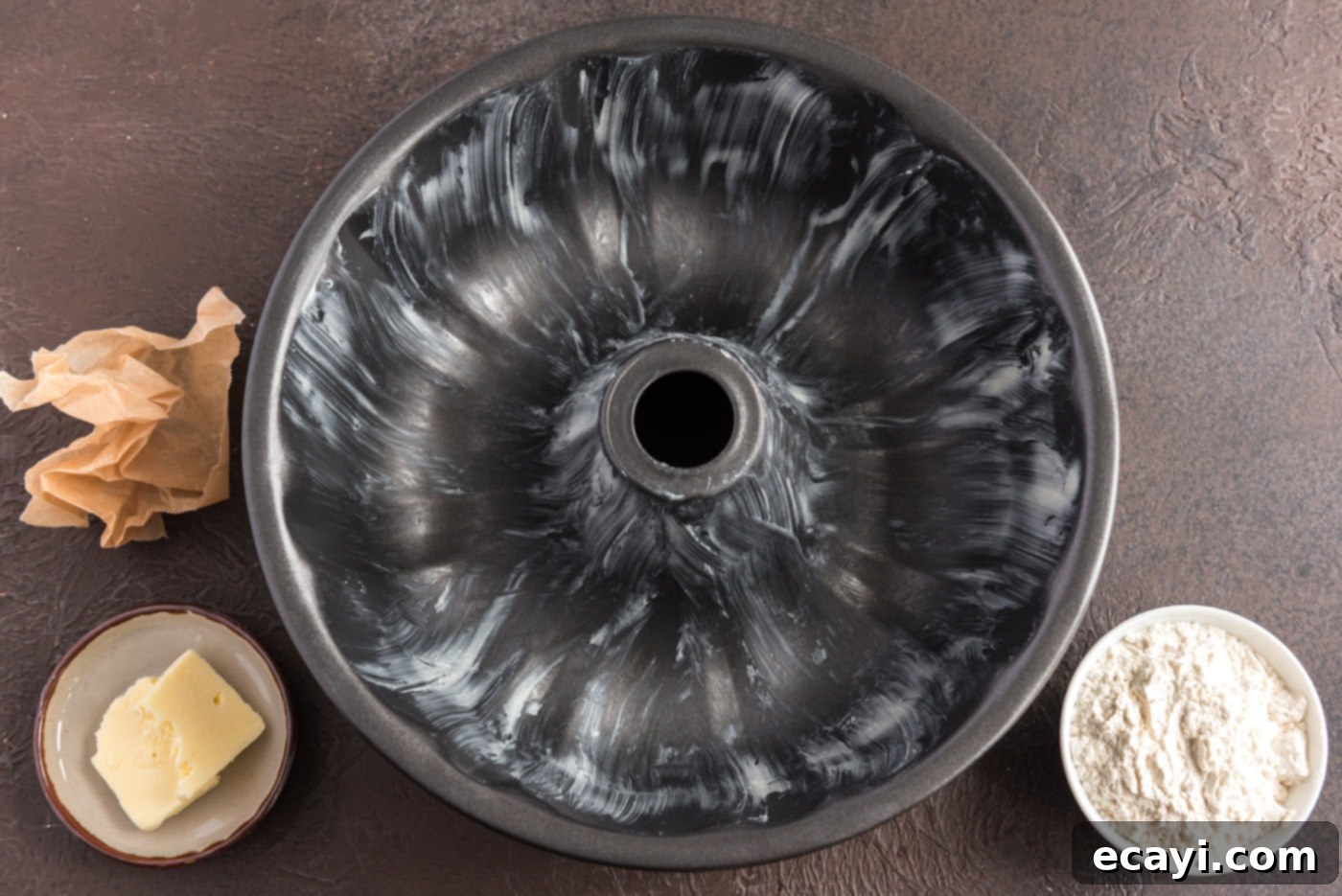 Ruby Maraschino Bundt 5 bundt pan greased with butter