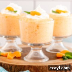 Sunshine Mandarin Whipped Mousse 10 Delightful whipped jello mandarin orange mousse in a dessert cup.