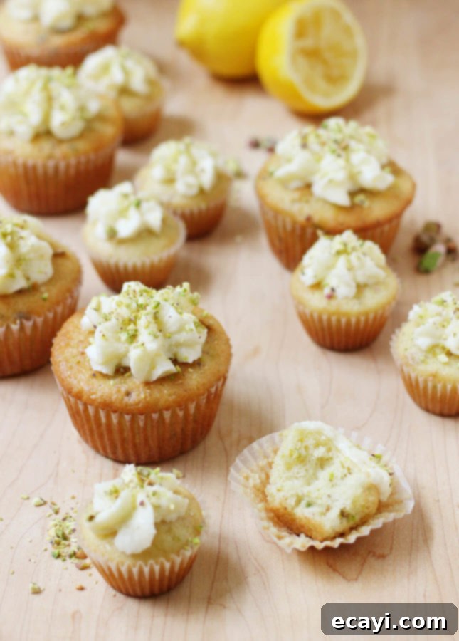Pistachio Lemon Zing 6 Delicious Lemon Pistachio Muffins with Cream Cheese Buttercream
