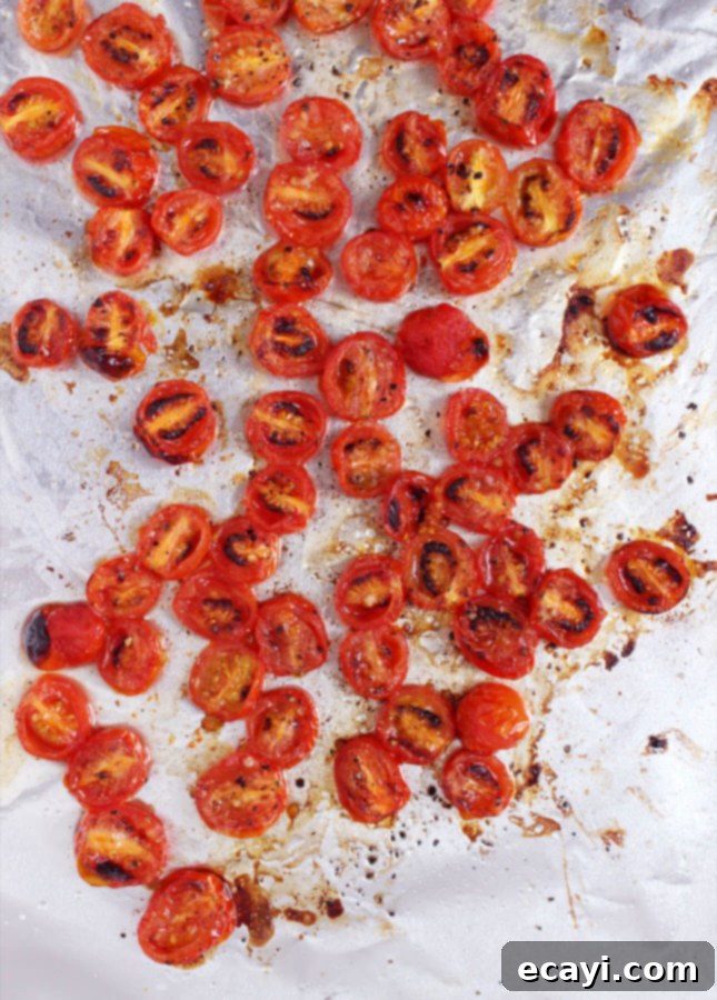 Savory Sausage Risotto with Red Wine and Blistered Cherry Tomatoes 4 Broiled Cherry Tomatoes // FoodNouveau.com
