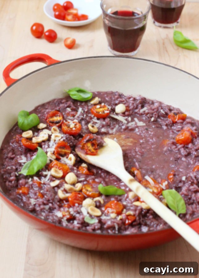 Savory Sausage Risotto with Red Wine and Blistered Cherry Tomatoes 5 Broiled Cherry Tomato, Sausage, and Red Wine Risotto // FoodNouveau.com
