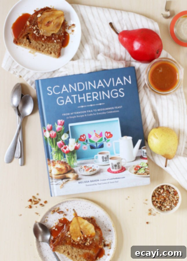Golden Spiced Pear Bundt Caramel Cascade 3 Scandinavian Gatherings, a recipe and craft book by Melissa Bahen from the blog Lulu the Baker // FoodNouveau.com