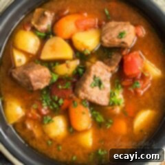 Comforting Homemade Goulash 7 overhead photo of goulash