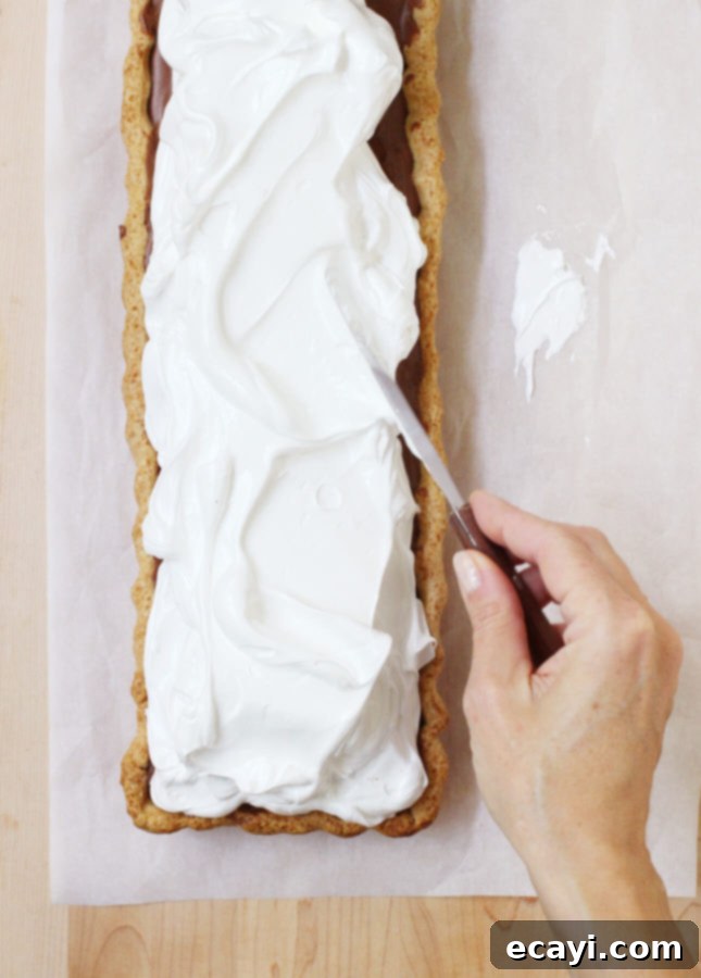 Decadent Chocolate Meringue Dream 4 Chocolate meringue pie slice with creamy filling