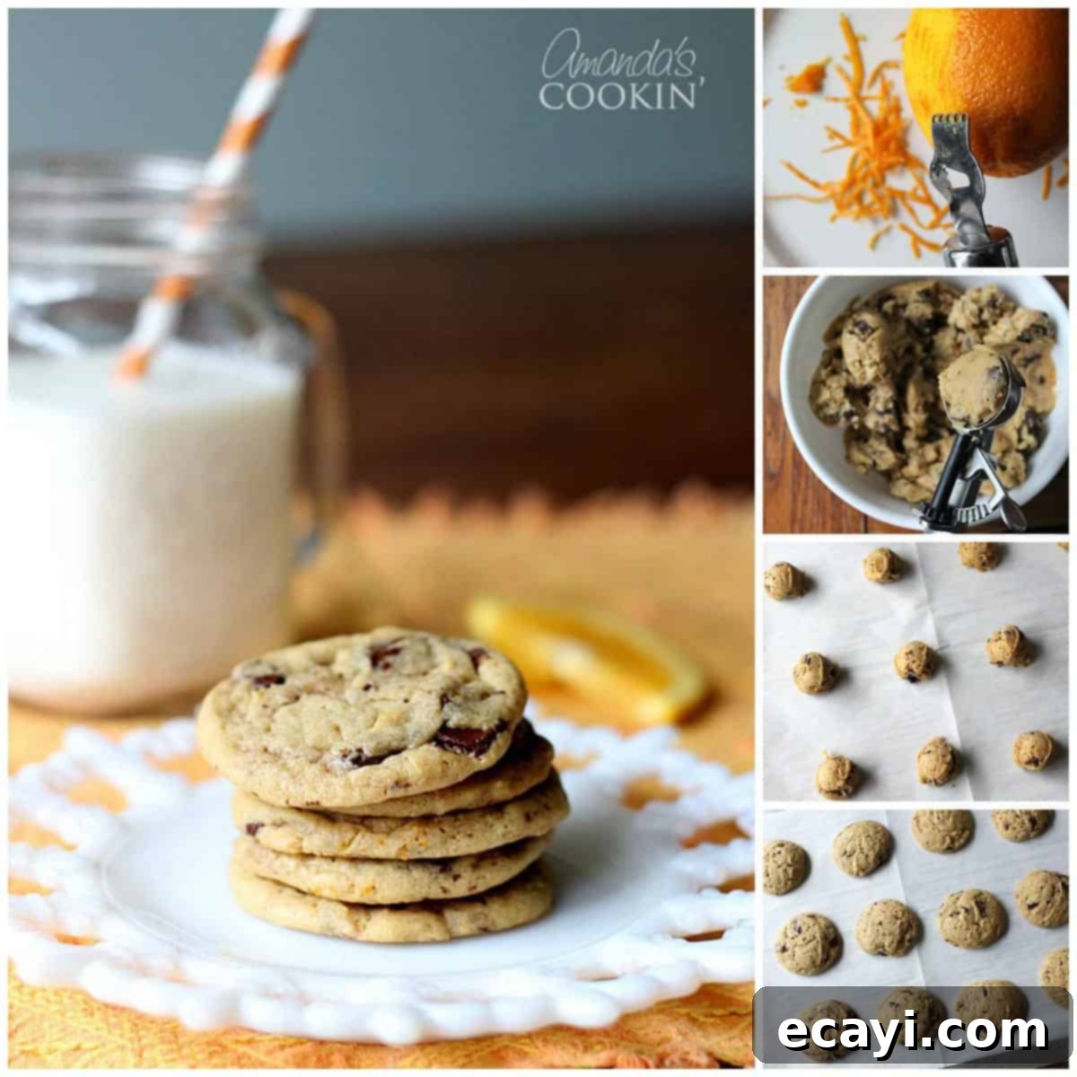 Citrus-Kissed Chocolate Chip Treats 9 Detailed step-by-step photos illustrating how to make orange chocolate chip cookies.