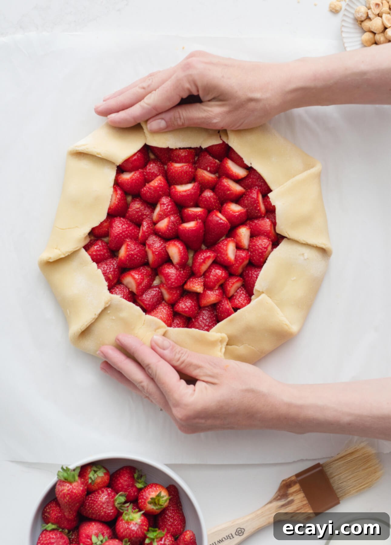 Rustic Hazelnut Strawberry Galette 3 Hazelnut and Strawberry Galette // FoodNouveau.com