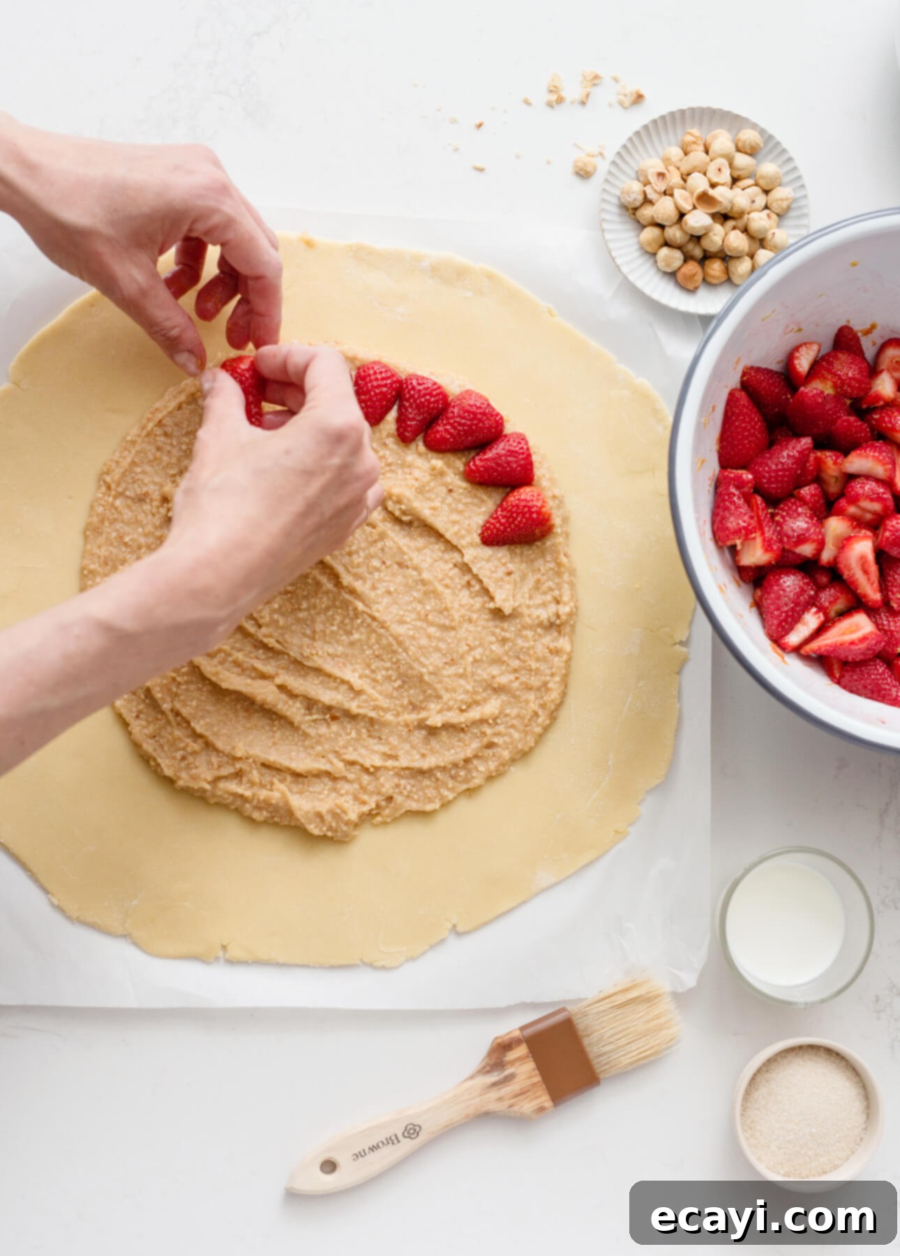 Rustic Hazelnut Strawberry Galette 8 Hazelnut and Strawberry Galette // FoodNouveau.com