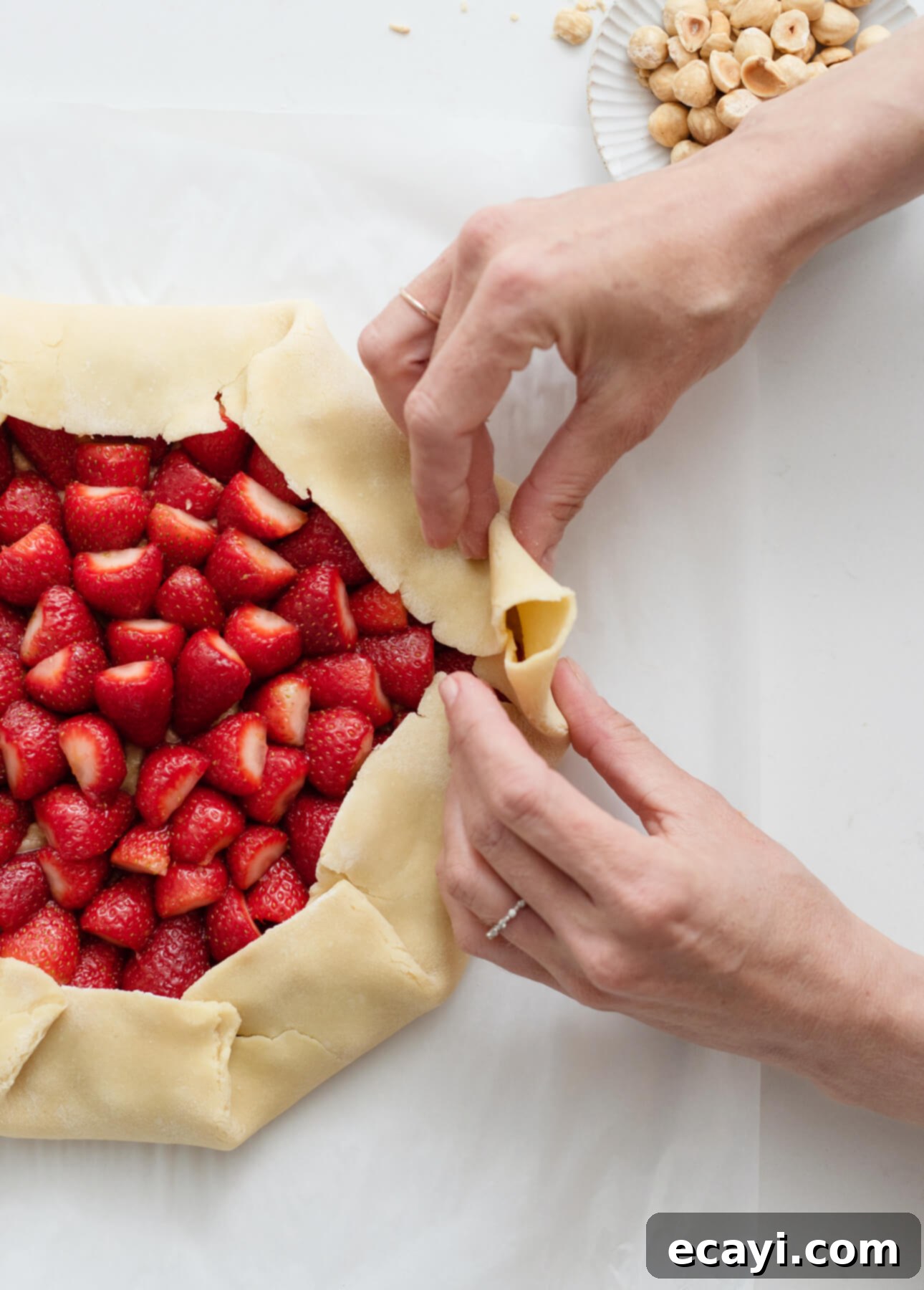 Rustic Hazelnut Strawberry Galette 10 How to Make Foolproof Shortcrust Pastry (Food Processor Method) // FoodNouveau.com