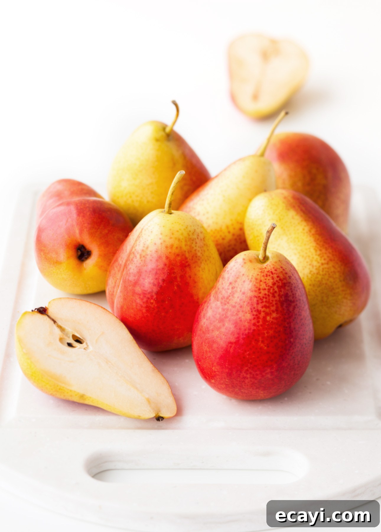 Almond-Kissed Spiced Pear Tart 7 Perfectly ripe pears selected for making a delicious frangipane tart