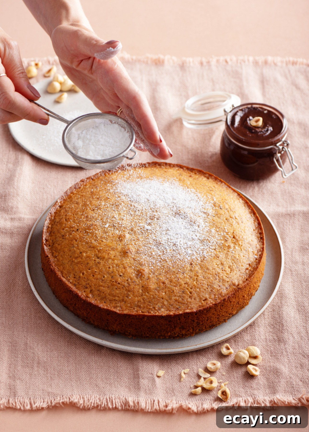 Classic Italian Hazelnut Torte 4 A beautifully baked Torta di Nocciole (Italian Hazelnut Cake) fresh from the oven
