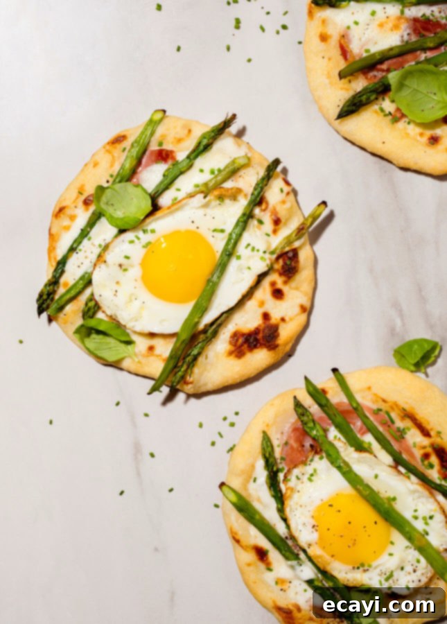 Homemade Morning Pizza Magic 3 Breakfast Pizza with Fried Egg and Asparagus