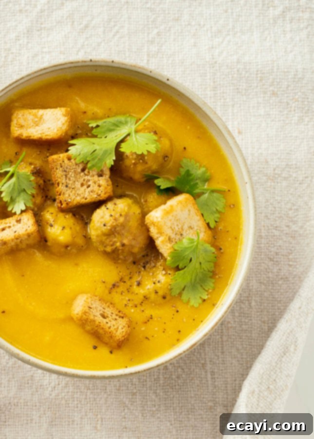 Hearty Curried Squash Soup with Lamb Meatballs 5 Curried Squash Soup with Lamb Meatballs // FoodNouveau.com