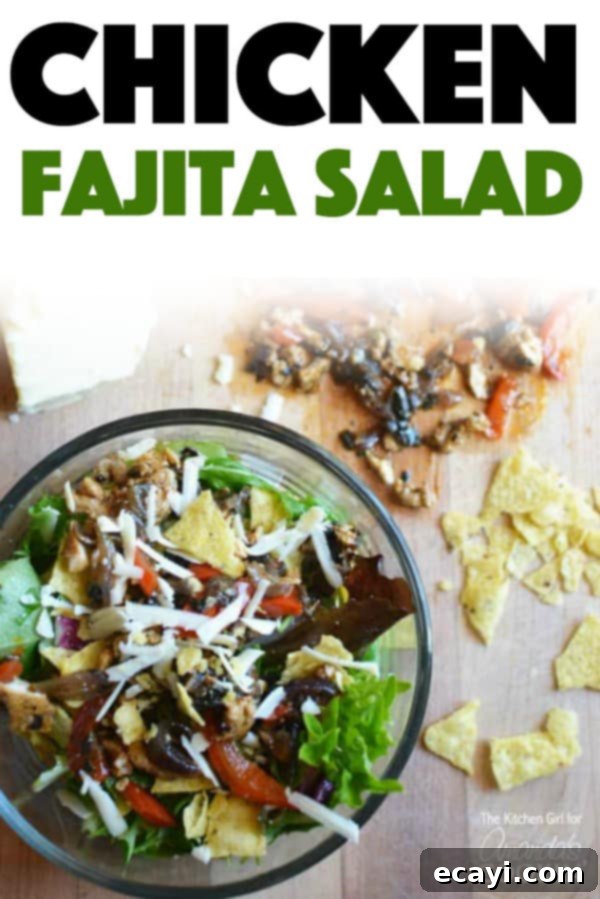 Fresh and satisfying Chicken Fajita Salad A beautifully presented bowl of Chicken Fajita Salad
