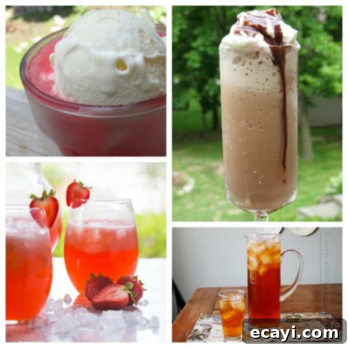 Zesty Honeydew Chill 6 A collection of refreshing summer drinks, including the honeydew lemon slush, perfect for helping you cool off and stay hydrated in the sweltering heat.